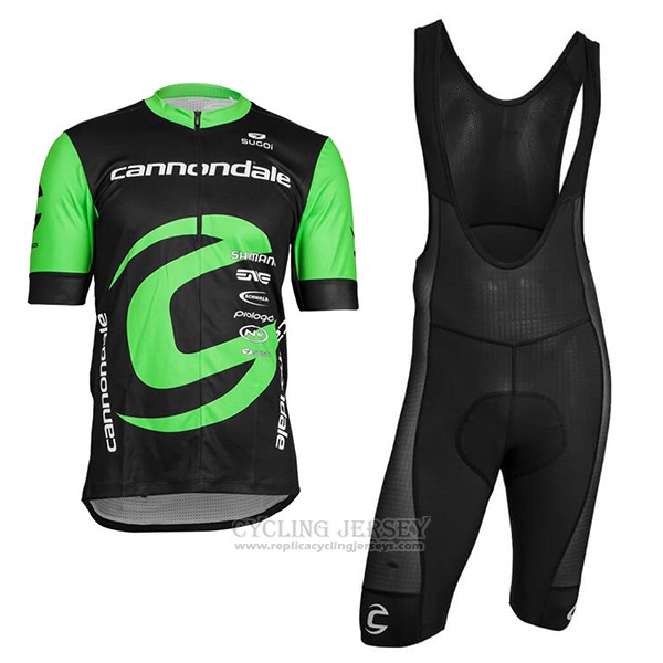 2018 Cycling Jersey Cannondale Factory Rancing Green and Black Short Sleeve and Bib Short